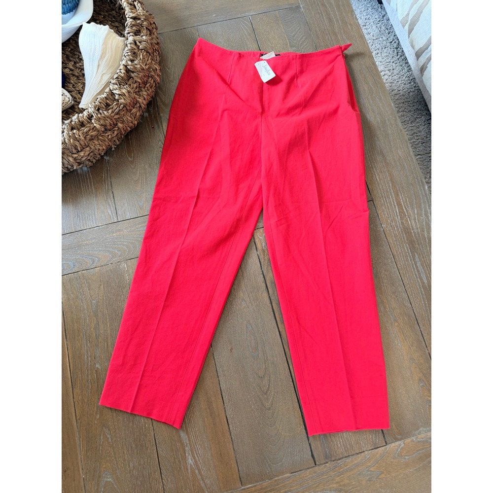 Piazza Sempione Audrey Pants Womens Red Size 12 IT 46 Cotton Lycra Italy NWT